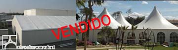 Renueve u organice su parque de estructuras: Haimas, carpas, hinclabes, estructuras tendadas, plegables tarimas, podiums, escenarios, tribunas, maquinaria, materiales diversos. 