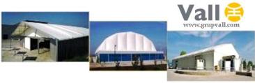 Warehouses structures, marquees and flexible pavilions.